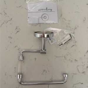 Anthropologie Chrome Wall-Mount Toilet Paper Holder